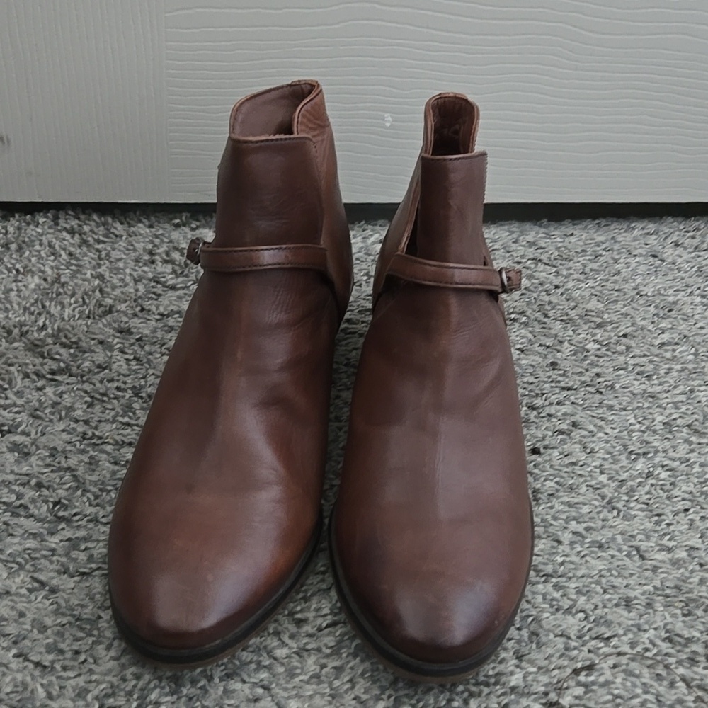Sam Edelman Brown Leather Slip On Ankle Boots Size 7.5 - Picture 2 of 11